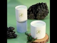 400g Sampel Gratis Toples Keramik Tutup Logam Putih Lilin Beraroma 10*10cm