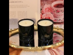 Diawetkan Flower Wax Tutup Kayu Kotak Hadiah Lilin Beraroma Natal Hitam Hijau