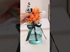 AROMA HOME Bunga Fiber Stick Botol Kaca 400ml Round Reed Diffuser Dengan Kotak Hadiah