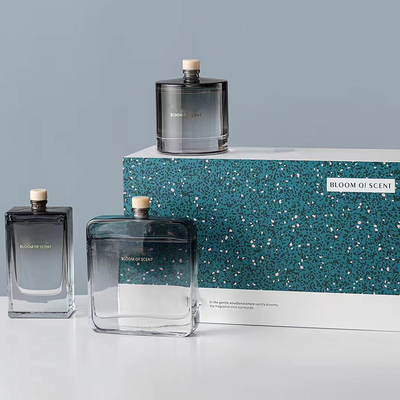 Cylinder Square Bottle Room Aroma Reed Diffuser Dengan Kotak Hadiah