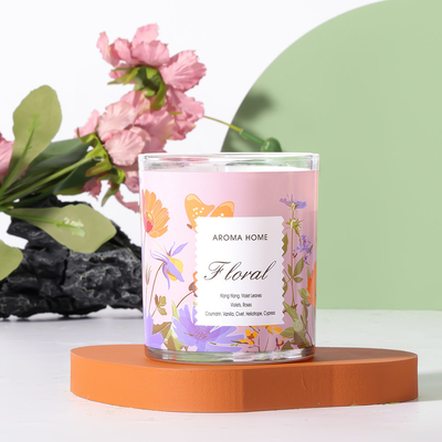 Private Label Gelas Aromaterapi Lilin Wangi Kedelai Mewah 220G 8x9cm