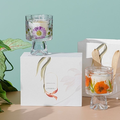 Velas Healing Immortal Flower Glass Crystal Cup Lilin Wangi Aromaterapi Dengan Tas