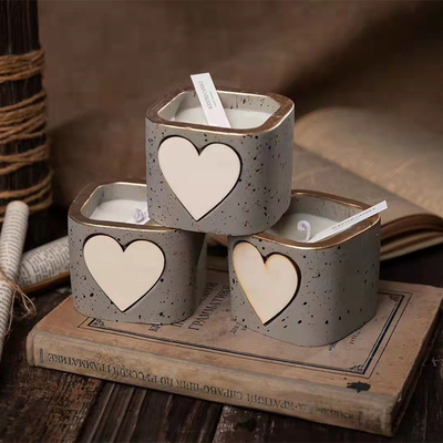 Tanaman Kedelai Hijau Campuran Lilin Heart Square Lilin Aromaterapi Dengan Rasa Desain Yang Kuat