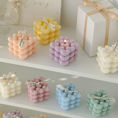 DIY Tahun Baru Cinta Lilin Kubus Rubik Beraroma Hadiah Aromaterapi Geometris