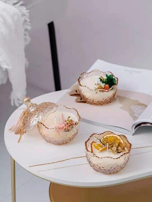 Aroma Home Luxury Soy Wax Lilin Beraroma Kustom Dengan Tutup Kaca