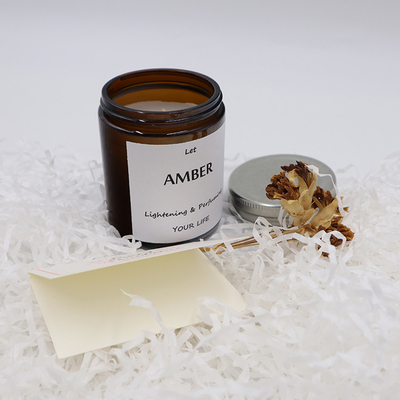 ODM Amber Glass Canning Mason Jar Lilin Untuk Fokus Aromaterapi