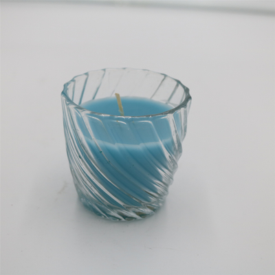 OEM Natural Blue Daur Ulang 3 Oz Jar Lilin di Hurricane Glass