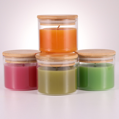 Lilin Aromaterapi Lilin Parafin Alami Lilin Ringan 220G Dengan Tutup Bambu
