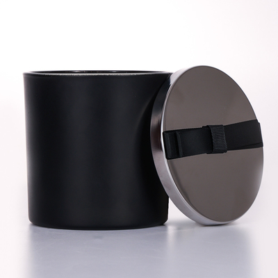 400g Sampel Gratis Black Metal Lid Glass Jar Lilin Beraroma 10*10cm