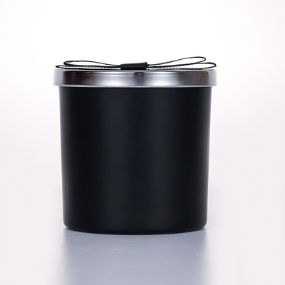 400g Sampel Gratis Black Metal Lid Glass Jar Lilin Beraroma 10*10cm