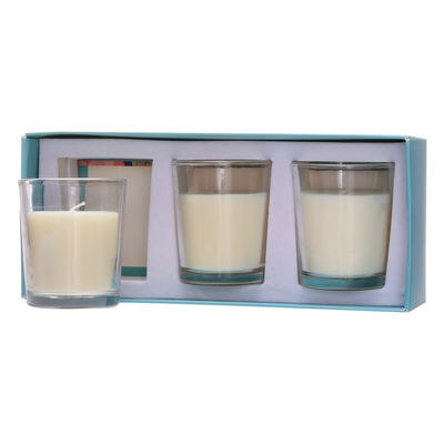 Aroma Home Custom Aromatherapy Glass Jar Lilin Putih 70g * 3 untuk Ulang Tahun Pernikahan