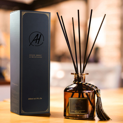 Tutup Kayu Wewangian Rotan Black Reed Diffuser Botol 50ml Dengan Tongkat
