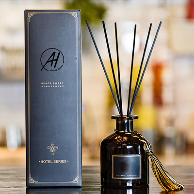 Tutup Kayu Wewangian Rotan Black Reed Diffuser Botol 50ml Dengan Tongkat