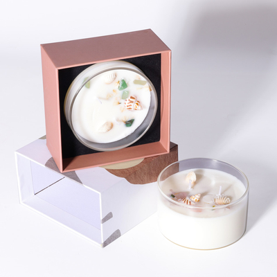 Custom Private Label Toples Kaca Mewah 2 Sumbu Lilin Beraroma Hadiah Pernikahan