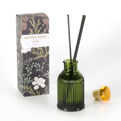 Botol Kaca Wangi Taman Reed Diffuser Private Label 100ml Dengan Tutup Logam Emas
