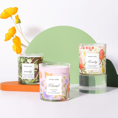 100% 1 Cotton Wick Soy Wax Flower Jar Kaca Beraroma Set Pernikahan Mewah