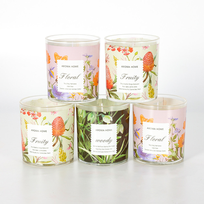 100% 1 Cotton Wick Soy Wax Flower Jar Kaca Beraroma Set Pernikahan Mewah