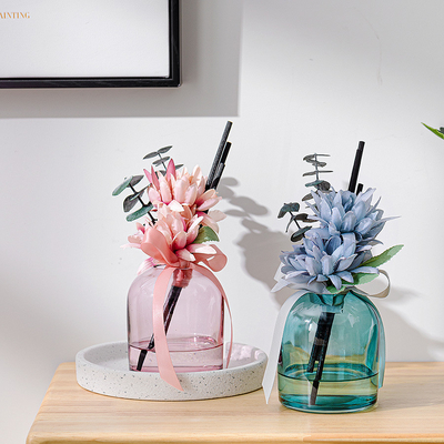 Flower Fiber Stick Parfum Aromaterapi Botol Kaca Round Reed Diffuser 400ml