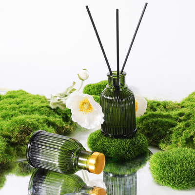 Botol Kaca Wangi Reed Diffuser Private Label 100ml Dengan Tutup Logam Emas