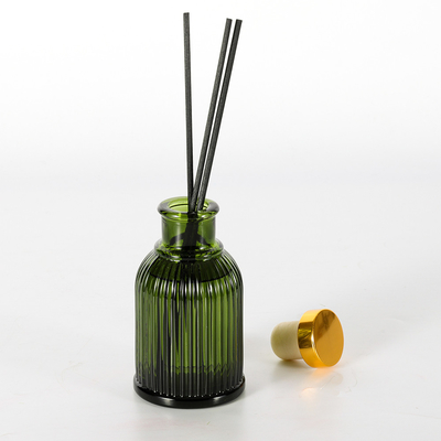 Botol Kaca Wangi Reed Diffuser Private Label 100ml Dengan Tutup Logam Emas