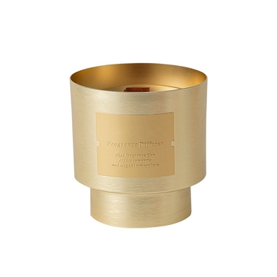 AROMA RUMAH Kustom Unik Private Label Sumbu Kayu Mewah Lilin Logam Berlapis Emas Toples Lilin untuk Hari Valentine hadiah