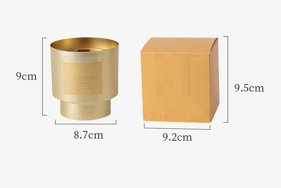 AROMA RUMAH Kustom Unik Private Label Sumbu Kayu Mewah Lilin Logam Berlapis Emas Toples Lilin untuk Hari Valentine hadiah