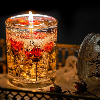 AROMA Dekorasi Rumah Aroma Bunga Jelly Fragrance Lilin Mewah Private Label Gel Lilin Kedelai Lilin Beraroma Di Toples Kaca