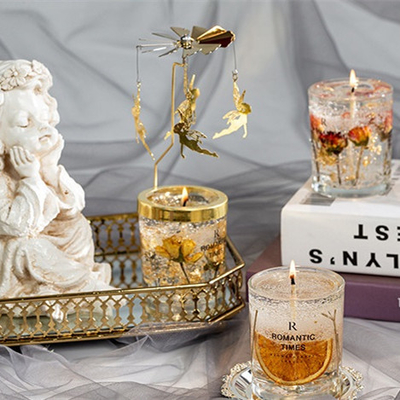 AROMA Dekorasi Rumah Aroma Bunga Jelly Fragrance Lilin Mewah Private Label Gel Lilin Kedelai Lilin Beraroma Di Toples Kaca