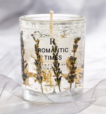 AROMA Dekorasi Rumah Aroma Bunga Jelly Fragrance Lilin Mewah Private Label Gel Lilin Kedelai Lilin Beraroma Di Toples Kaca