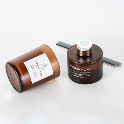 AROMA RUMAH Hot-sell Oil Fragrance Glass Jar Set Kado Lilin Beraroma Reed Diffuser Coklat Mewah