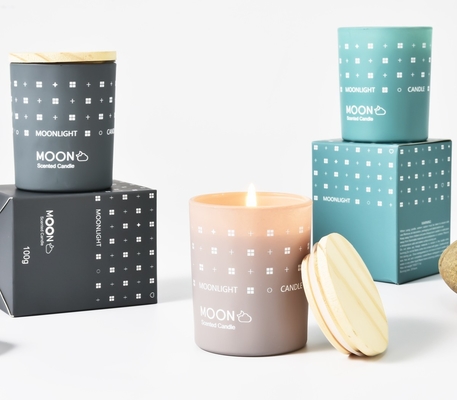 AROMA RUMAH Alami Natal Banyak Digunakan Gradien Nordic Style Lilin Kaca Jar Lilin Beraroma dengan Kotak Lipat