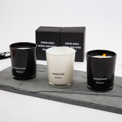 AROMA RUMAH Grosir Kualitas Tinggi Hitam Putih Private Label Lilin Kaca Beraroma Mewah