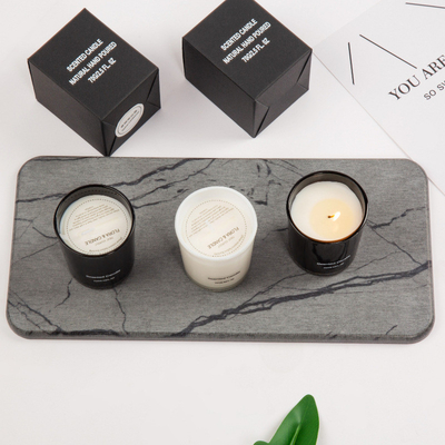 AROMA RUMAH Grosir Kualitas Tinggi Hitam Putih Private Label Lilin Kaca Beraroma Mewah