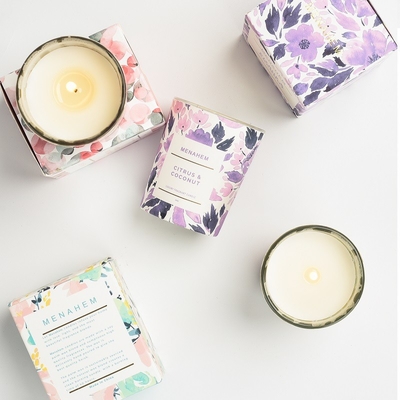 AROMA RUMAH Grosir Hadiah Rumah Tangga Mewah Set Kustom Kreatif Wangi Bunga Kaca Toples Lilin Beraroma Lilin Kedelai