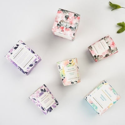 AROMA RUMAH Grosir Hadiah Rumah Tangga Mewah Set Kustom Kreatif Wangi Bunga Kaca Toples Lilin Beraroma Lilin Kedelai