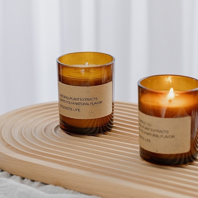 AROMA RUMAH Pabrik Langsung Coklat Kaca Lilin Aromaterapi Aroma Tanpa Asap Kesehatan Ornamen Hadiah Lilin Beraroma