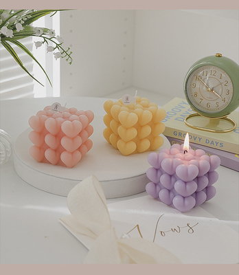 AROMA RUMAH INS OEM Rubik's Geometric Cube Aromaterapi lilin kedelai kubus gelembung lilin beraroma lilin untuk dekorasi rumah