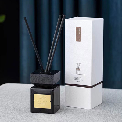 Sesuaikan Penyegar Udara Dekorasi Rumah Fragrance Oil Stick Black Glass Reed Diffuser