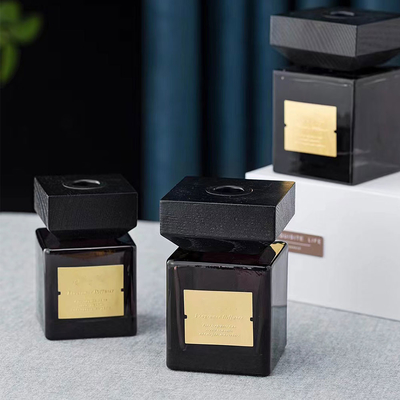 Sesuaikan Penyegar Udara Dekorasi Rumah Fragrance Oil Stick Black Glass Reed Diffuser