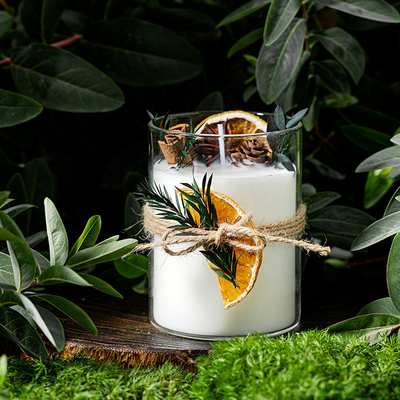 AROMA RUMAH Kustom Mewah Label Pribadi Kotak Hadiah Toples Kaca Penyembuhan Kristal Aromaterapi Spiritual Lilin Kedelai Beraroma