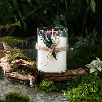 AROMA RUMAH Kustom Mewah Label Pribadi Kotak Hadiah Toples Kaca Penyembuhan Kristal Aromaterapi Spiritual Lilin Kedelai Beraroma