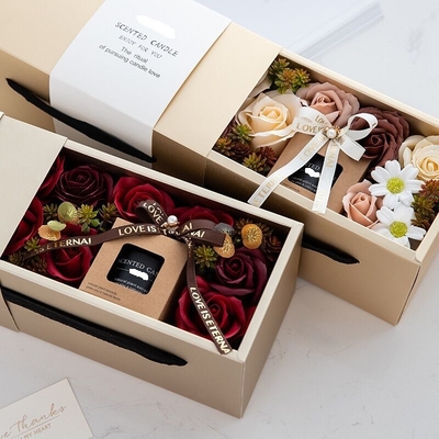 2023 Bunga Abadi Lilin Aromaterapi Kotak Hadiah Hari Valentine Hari Ibu Hadiah Ulang Tahun Hadiah Mawar Bunga Kering Bouq