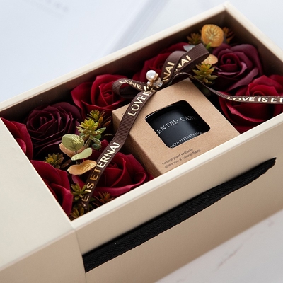 2023 Bunga Abadi Lilin Aromaterapi Kotak Hadiah Hari Valentine Hari Ibu Hadiah Ulang Tahun Hadiah Mawar Bunga Kering Bouq
