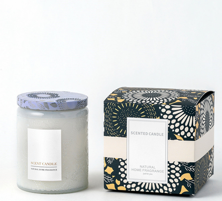 AROMA HOME Organik Jar Kaca Timbul Unik Lilin Beraroma Dengan Kotak Kado