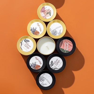 AROMA RUMAH Disesuaikan Mini Warna Hitam dan Emas Gift Set 5 Aroma Wangi Rumah Lilin Lilin Kedelai Beraroma