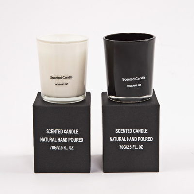 AROMA HOME Lilin Toples Kaca Tingkat Tinggi 2.5OZ 7.6OZ 10OZ Dalam Warna Hitam Putih Beraroma