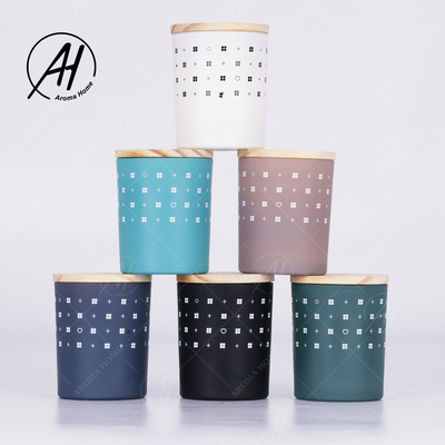 AROMA HOME Toples Kaca Tutup Kayu Lilin Lilin Kedelai Tanpa Asap Label Pribadi 5.5OZ 7OZ 8OZ