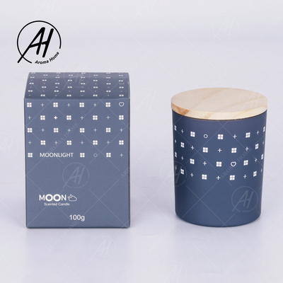 AROMA HOME Toples Kaca Tutup Kayu Lilin Lilin Kedelai Tanpa Asap Label Pribadi 5.5OZ 7OZ 8OZ