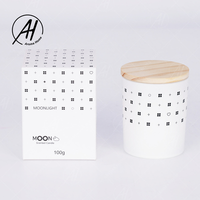 AROMA HOME Toples Kaca Tutup Kayu Lilin Lilin Kedelai Tanpa Asap Label Pribadi 5.5OZ 7OZ 8OZ