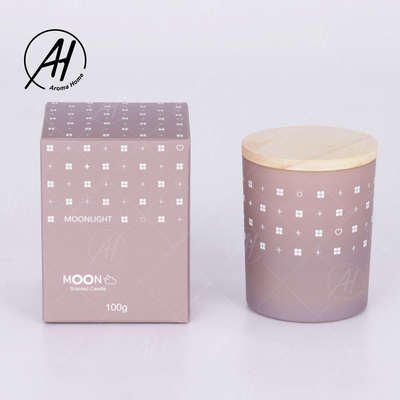AROMA HOME Toples Kaca Tutup Kayu Lilin Lilin Kedelai Tanpa Asap Label Pribadi 5.5OZ 7OZ 8OZ